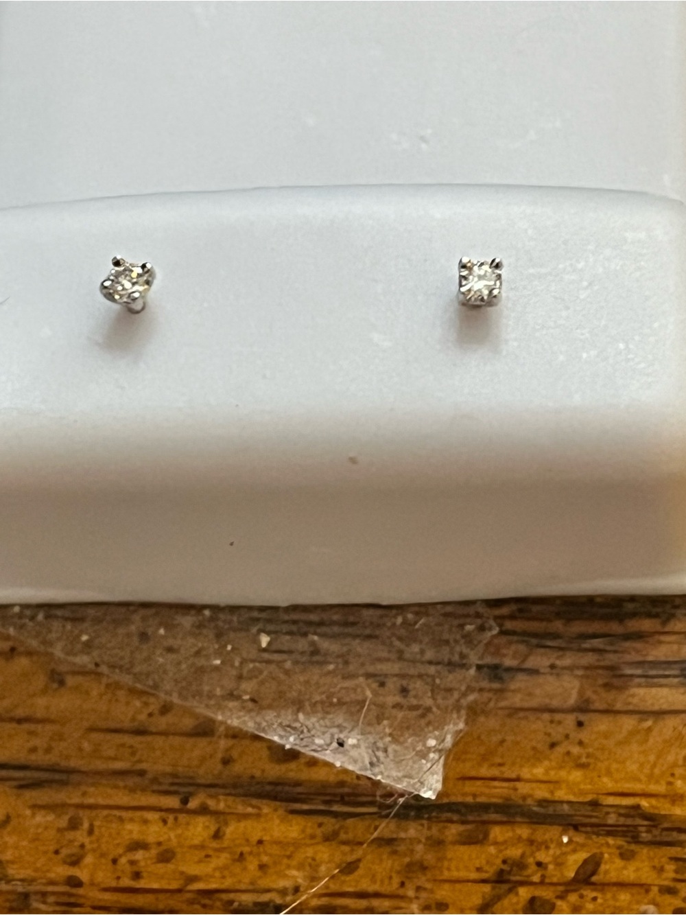 Tiny sterling silver Mossanite earrings